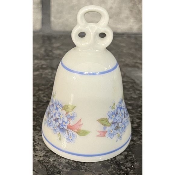 Vintage Small Jaeger Porcelain “Forget Me Not” Bell Bavaria Germany - Picture 3 of 6